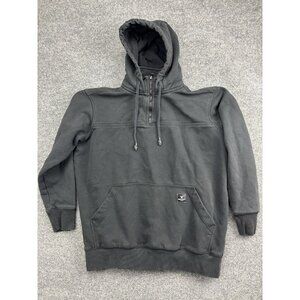 Wilfull Wear Hoodie Mens Small Black Quarter Zip Fleece Lined Warm Sweatshirt